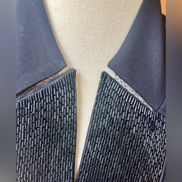 ARMANI COLLEZIONI Collar Embelished Black Blazer Size 2 - Picture 5 of 11